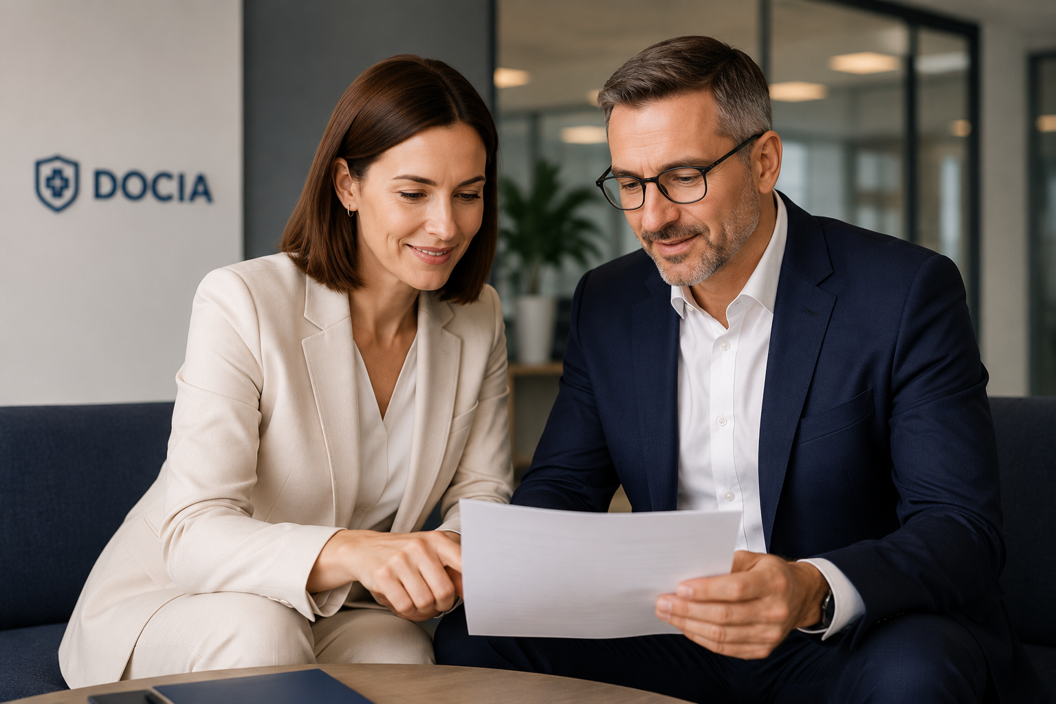 Docia-Beraterin und Klinikleiter besprechen gemeinsam Kandidatenprofile